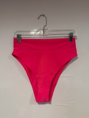 Bright pink aerie high rise cheeky bikini bottoms